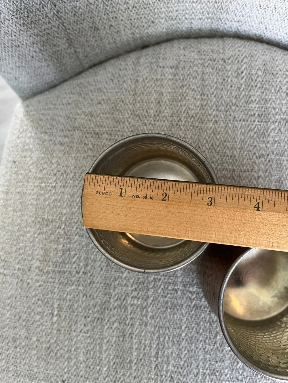 2 Williams Sonoma hammered copper patina handle mugs moscow mule